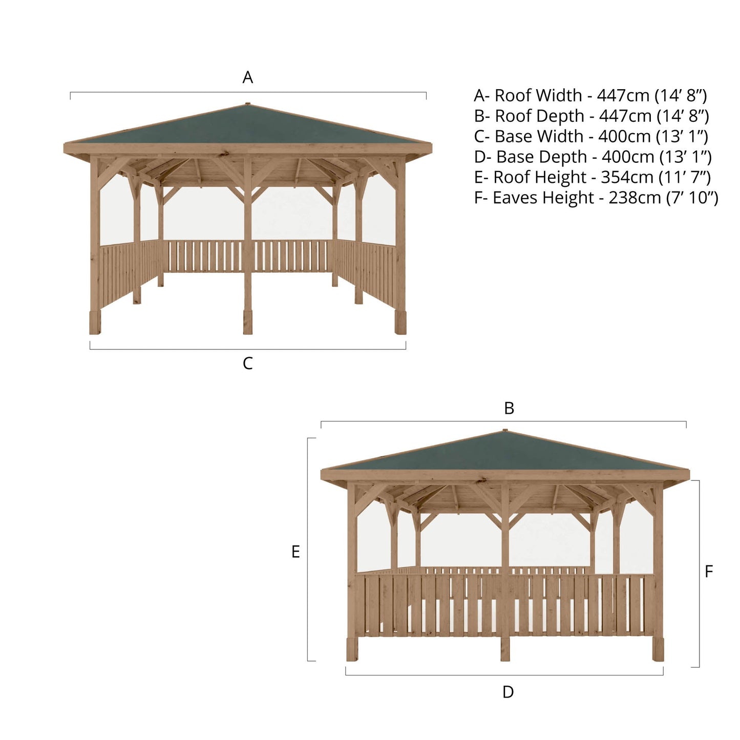 Mercia Thorpe 4m x 4m Gazebo With Vertical Rails