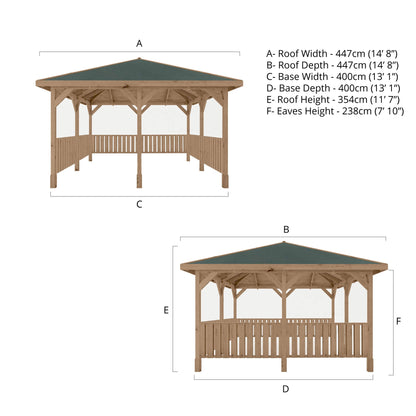 Mercia Thorpe 4m x 4m Gazebo With Vertical Rails