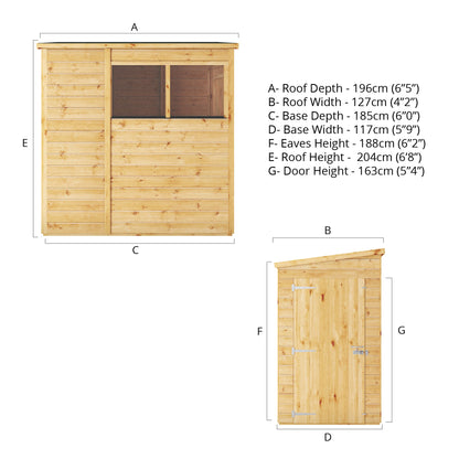 Mercia 6x4 Woodsman Shiplap Pent - Styrene