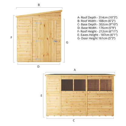 Mercia 10x6 Woodsman Shiplap Pent - Styrene