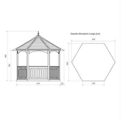 Jagram Brompton Tiled Gazebo 2.7m