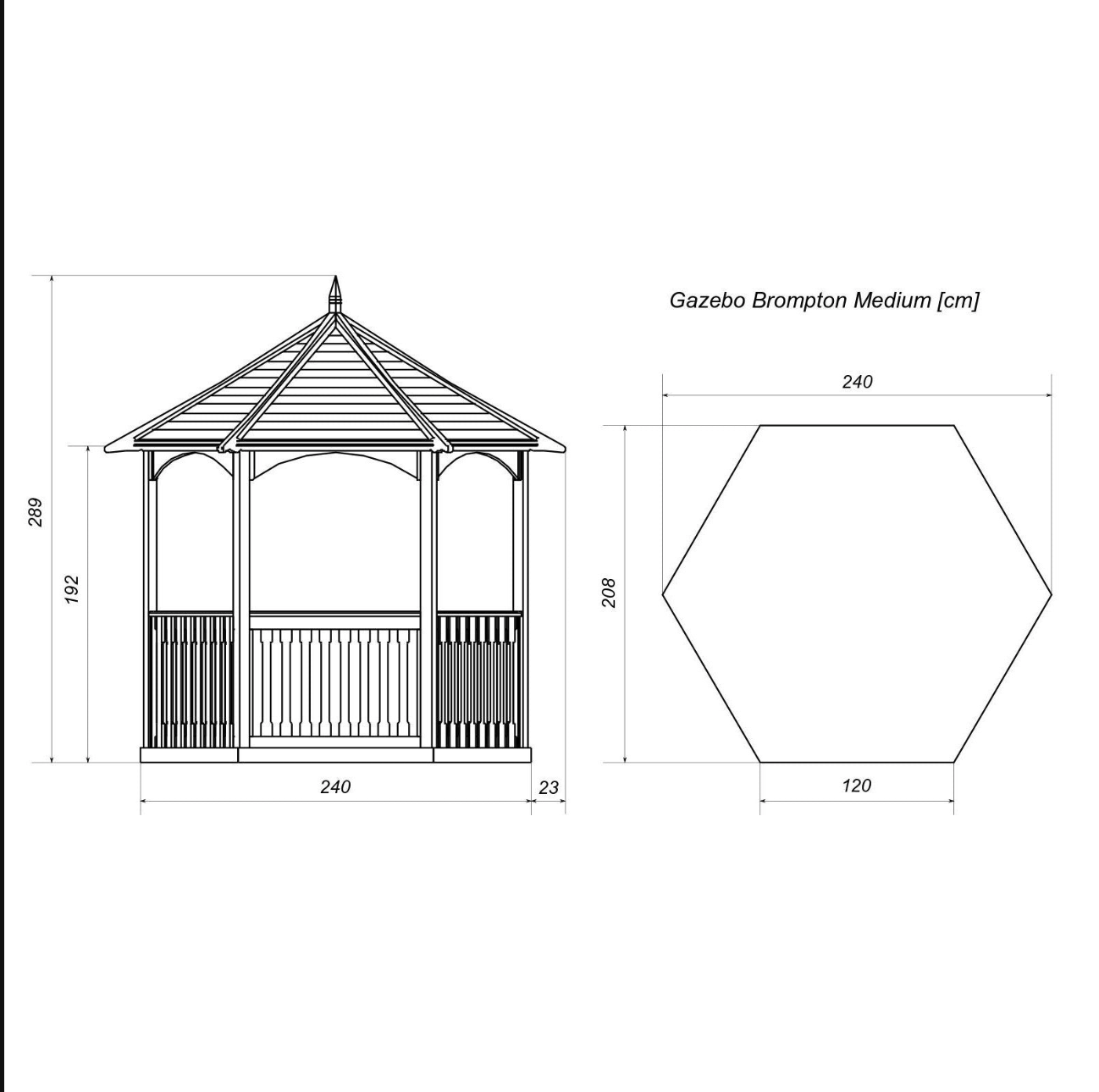 Jagram Brompton Tiled Gazebo 2.4m