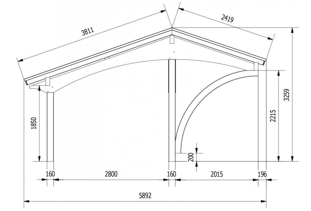 Jagram Revelatio Double Carport 19ft x 19ft