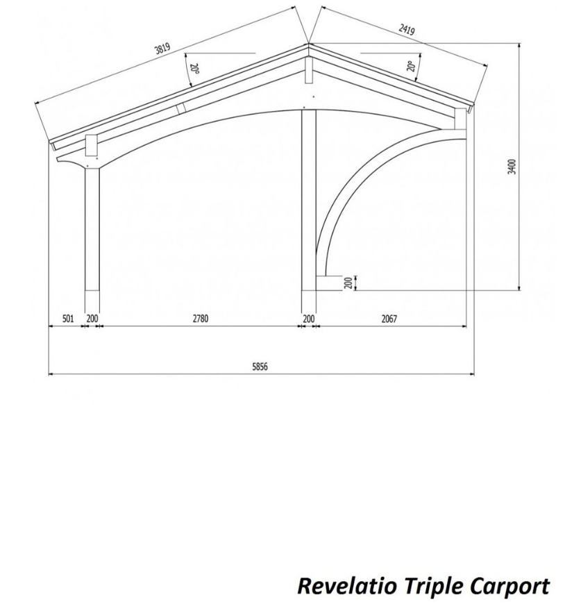 Jagram Revelatio Triple Carport 27ft x 19ft