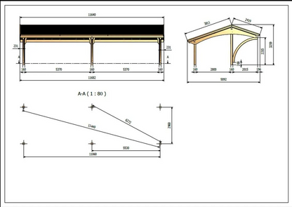 Jagram Revelatio Quadruple Carport 38ft x 19ft