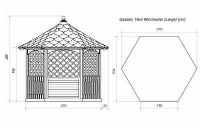 Jagram Winchester Tiled Gazebo 2.7m