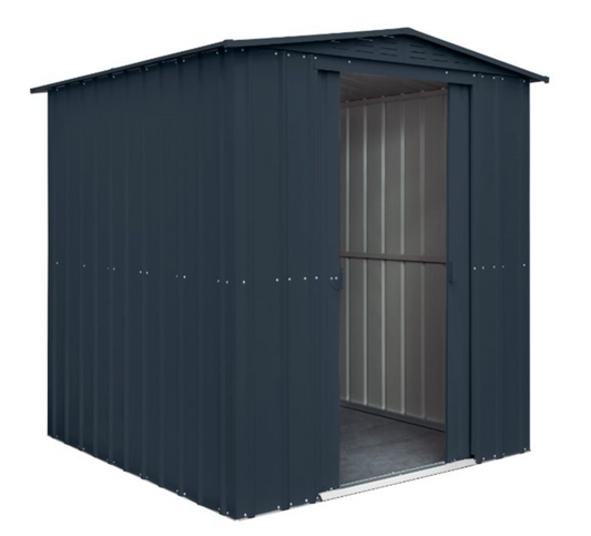 Globel 6x6ft Apex Metal Garden Shed - Grey