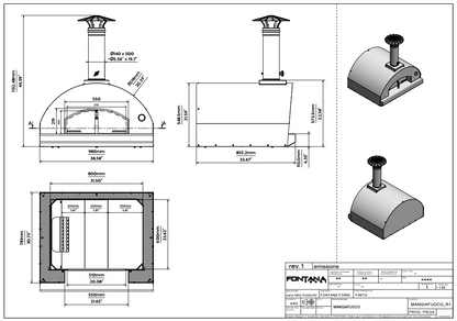 Fontana Mangiafuoco Rosso Build In Wood Pizza Oven