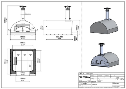 Fontana Marinara Stainless Steel Build In Wood Pizza Oven