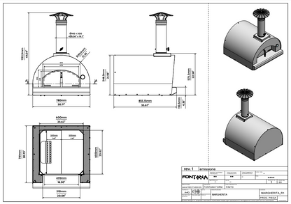 Fontana Margherita Stainless Steel Build In Gas Pizza Oven