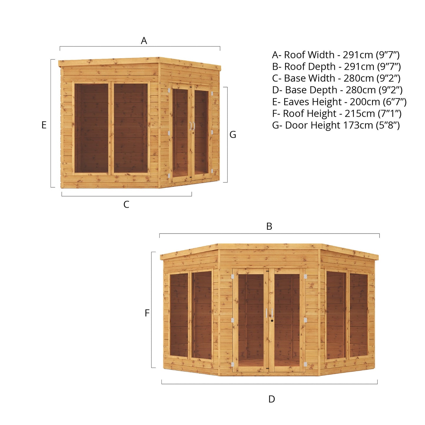 Mercia 9 x 9 Premium Corner Summerhouse