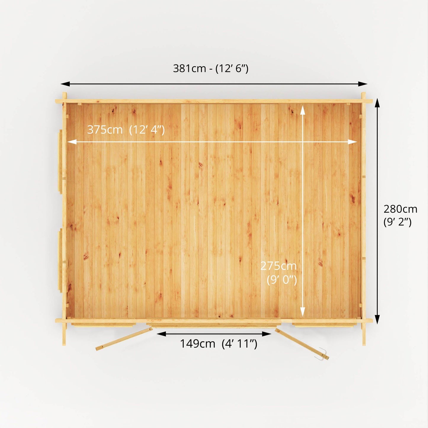 Mercia 4m x 3m Studio Pent Log Cabin - 28mm