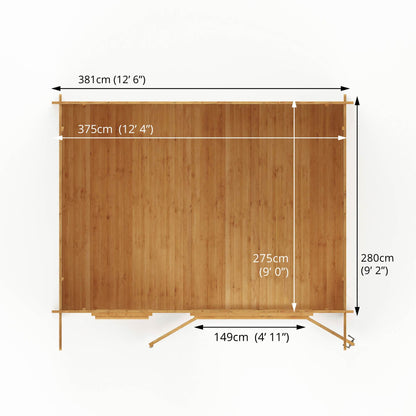 Mercia 4m x 3m Retreat Log Cabin - 34mm