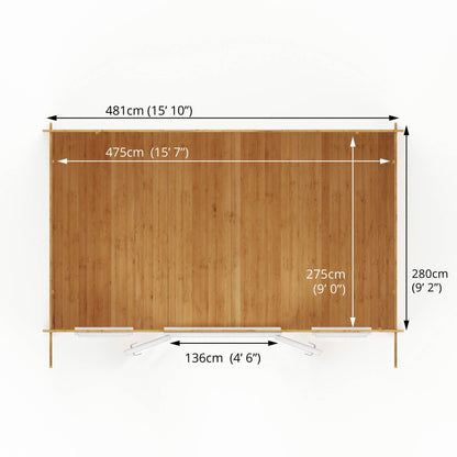 Mercia 5m x 3m Retreat Log Cabin - 44mm (UPVC Windows & Door) - White