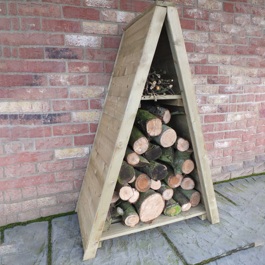 Shire Small Triangular Log Store Tongue & Groove Pressure treated