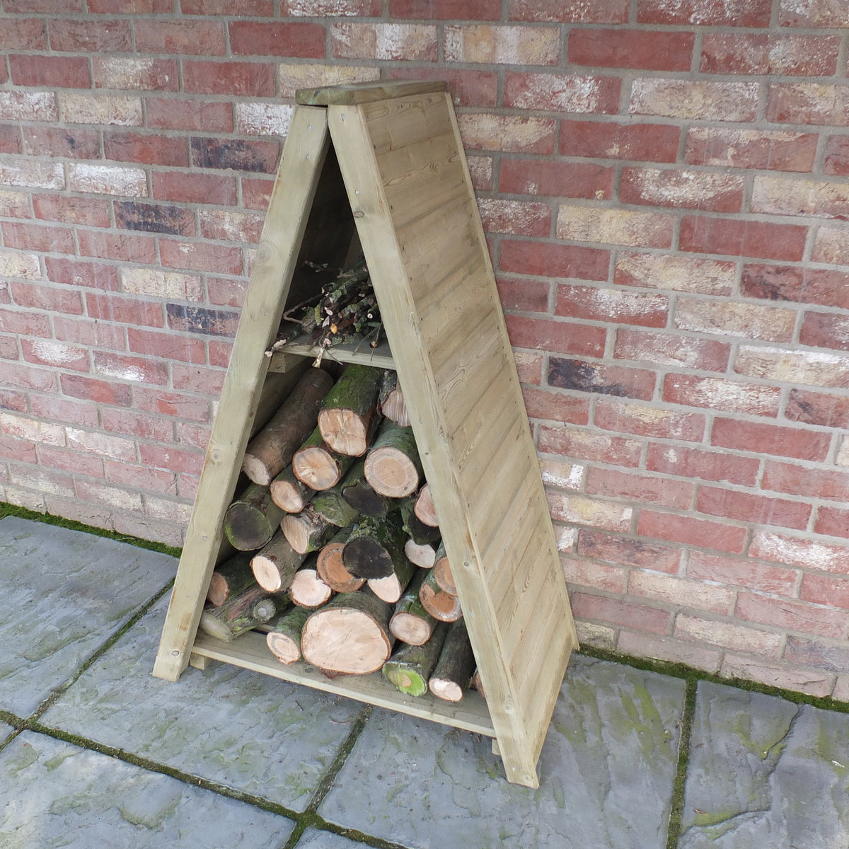 Shire Small Triangular Log Store Tongue & Groove Pressure treated