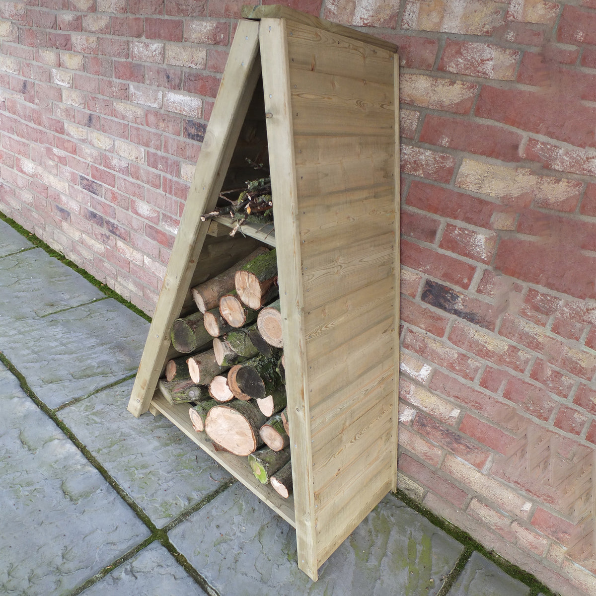 Shire Small Triangular Log Store Tongue & Groove Pressure treated