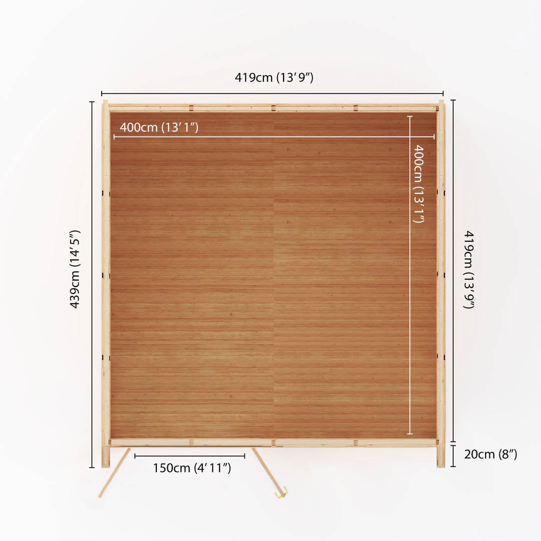 Mercia Sherwood Harlow 4m x 4m Insulated Garden Room - (UPVC Windows & Doors) - Oak