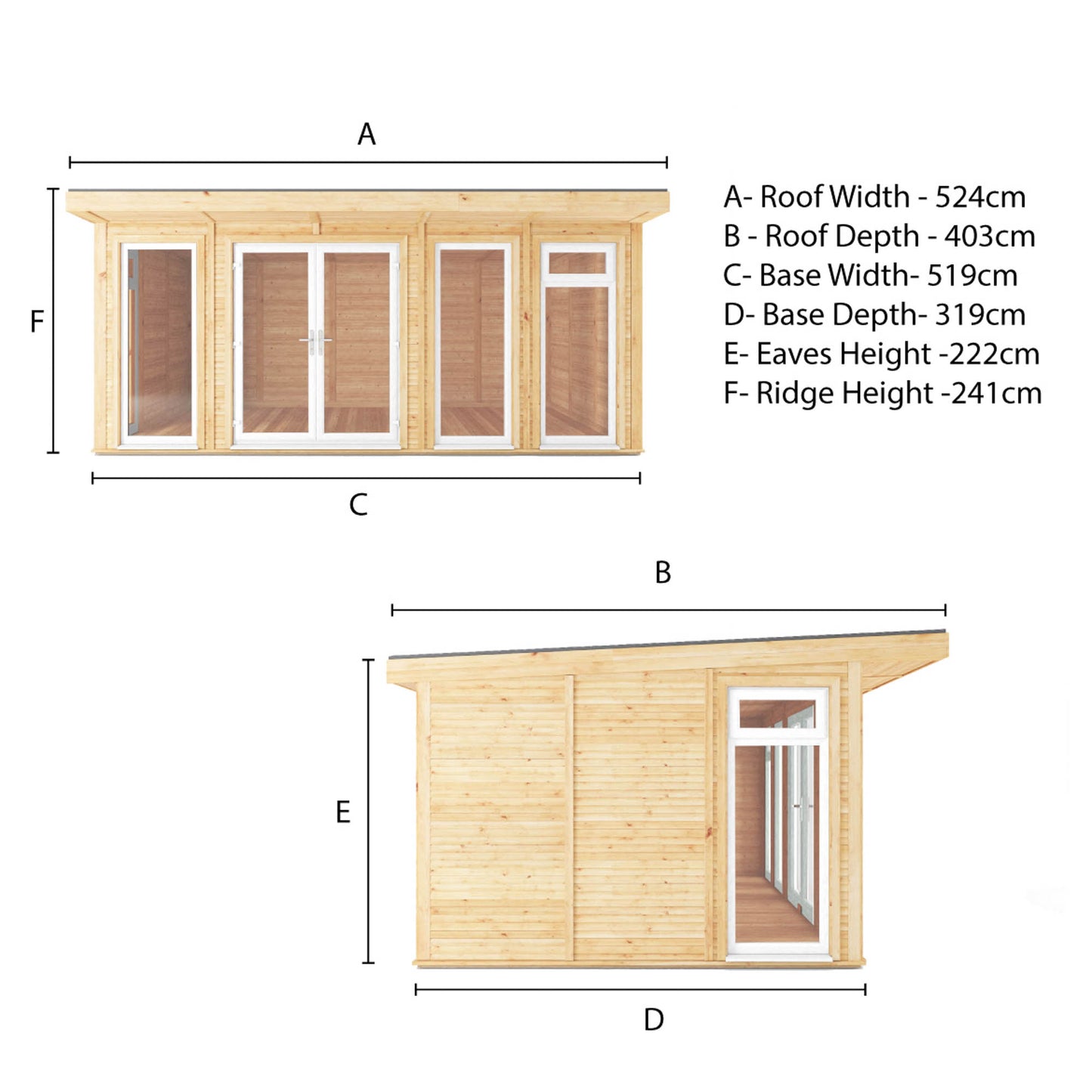 Mercia Sherwood Edwinstowe 5m x 3m Insulated Garden Room - (UPVC Windows & Doors) - White