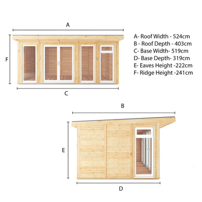 Mercia Sherwood Edwinstowe 5m x 3m Insulated Garden Room - (UPVC Windows & Doors) - White