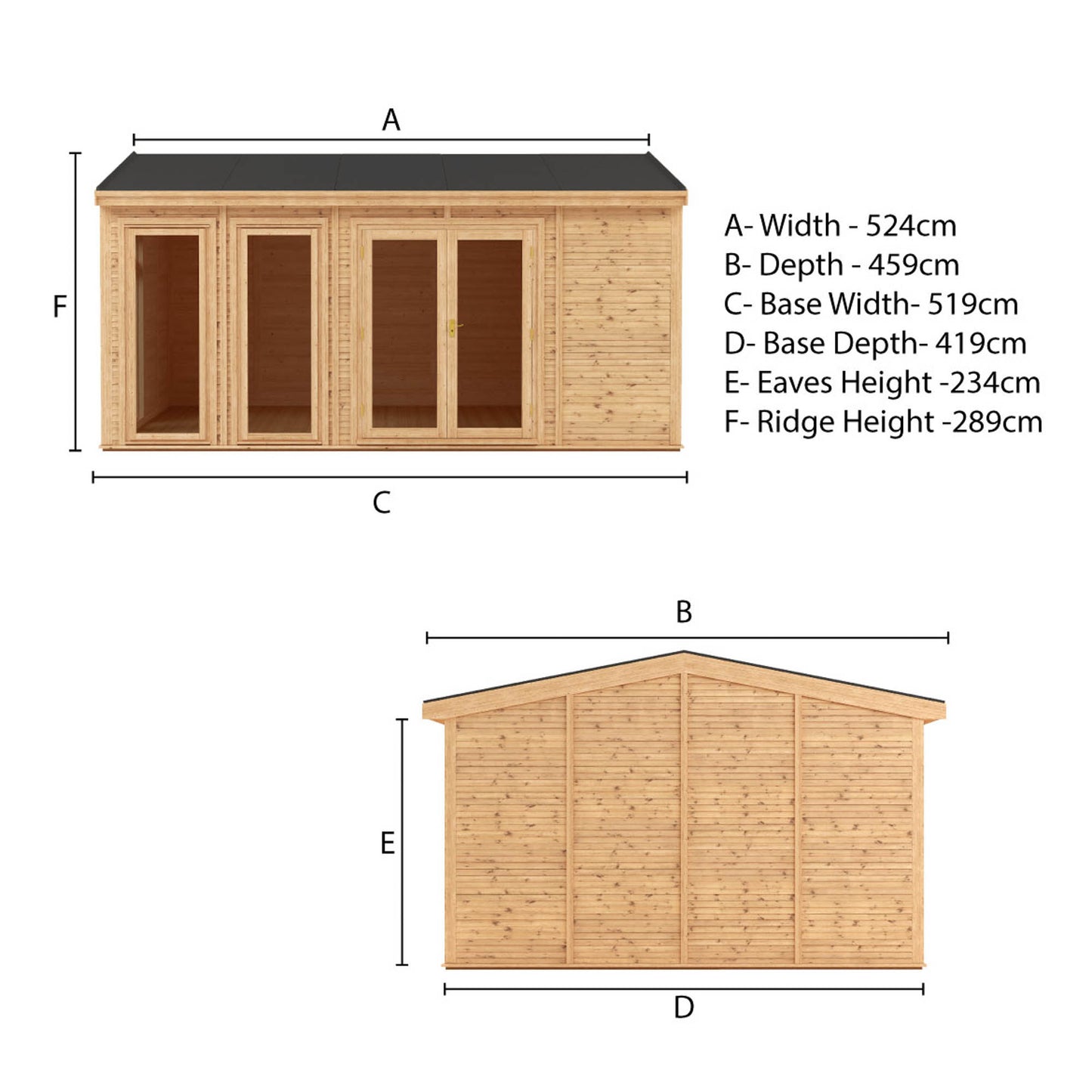 Mercia Sherwood Rufford 5m x 4m Insulated Garden Room