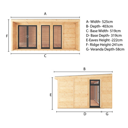 Mercia Sherwood Cresswell 5m x 3m Insulated Garden Room