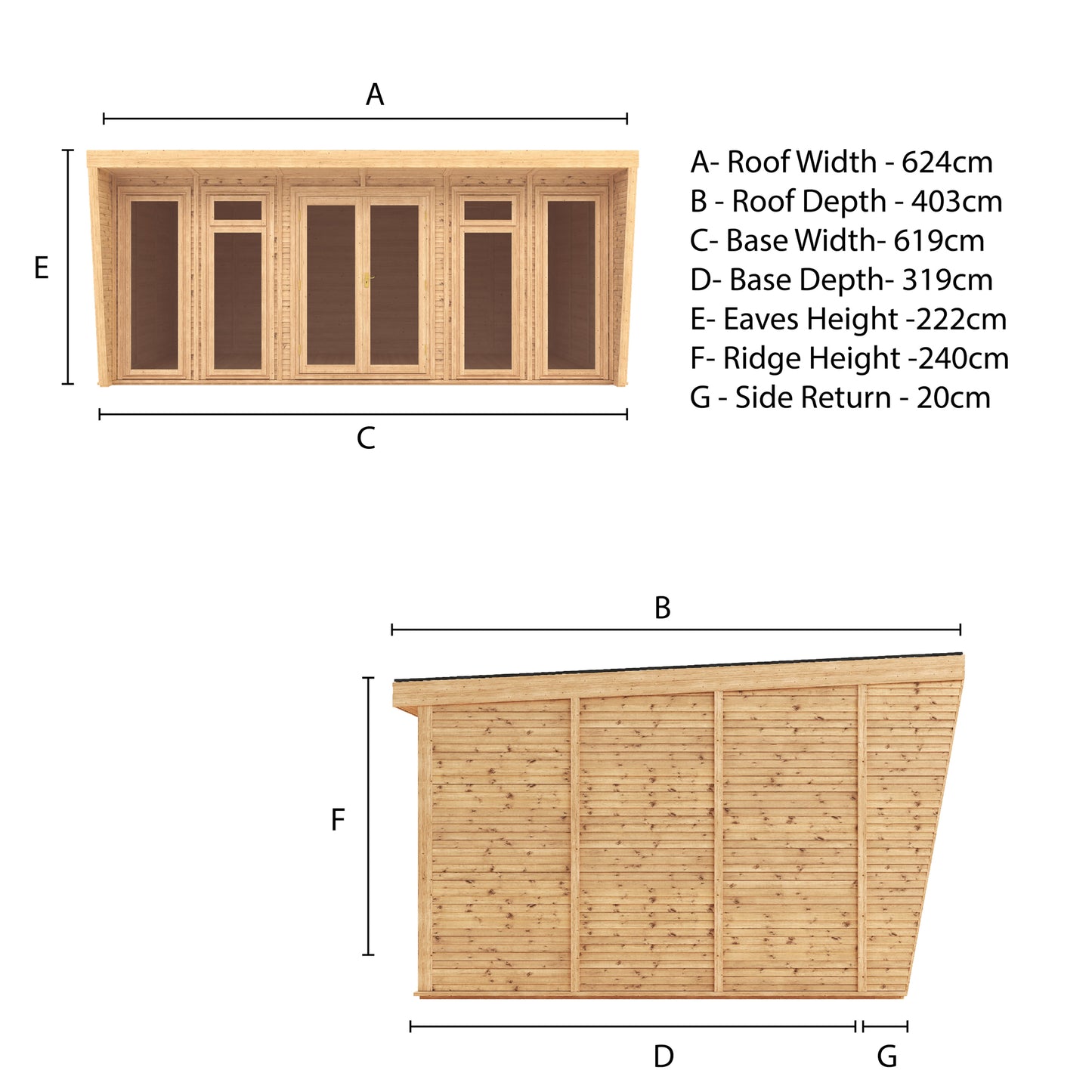 Mercia Sherwood Harlow 6m x 3m Insulated Garden Room - (UPVC Windows & Doors) - Oak