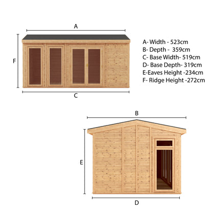 Mercia Sherwood Rufford 5m x 3m Insulated Garden Room