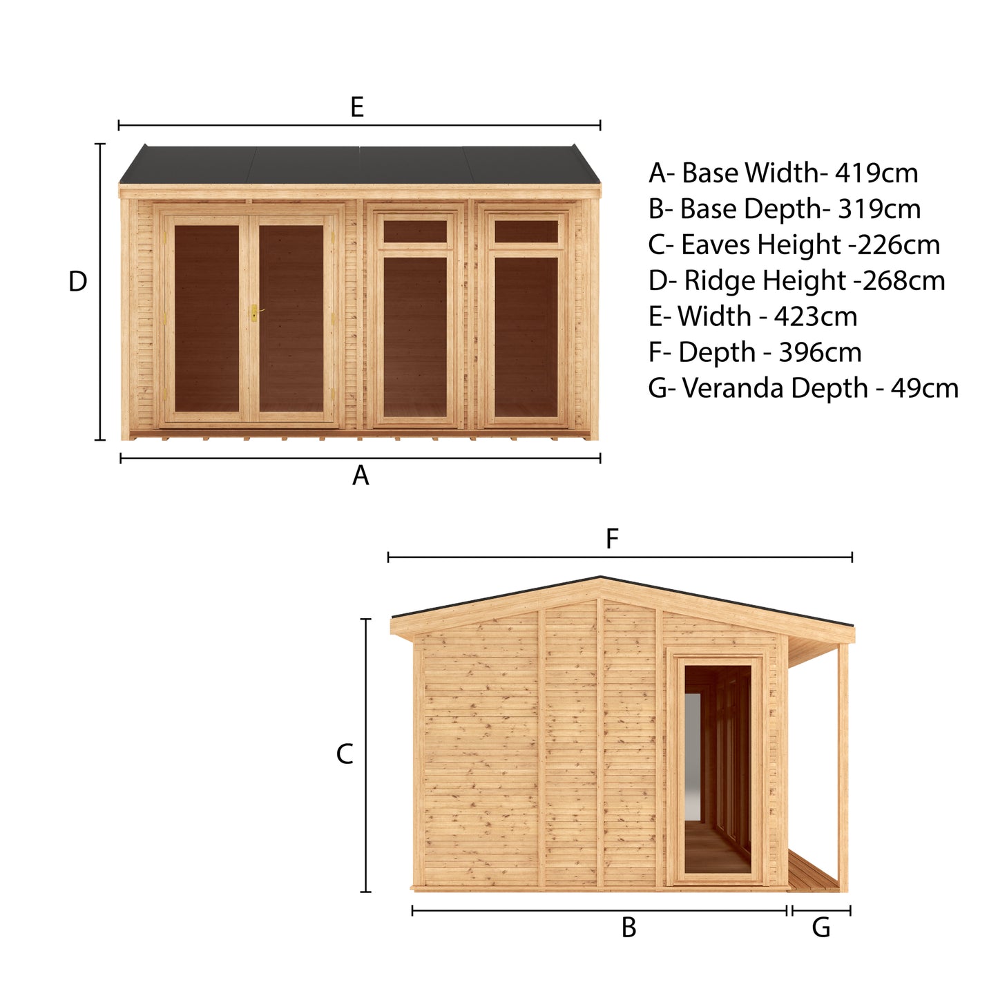 Mercia Sherwood Thoresby 4m x 3m Insulated Garden Room