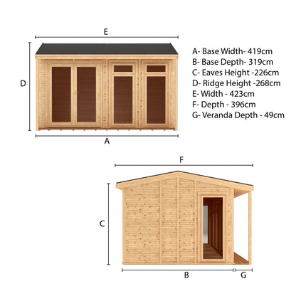 Mercia Sherwood Thoresby 4m x 3m Insulated Garden Room