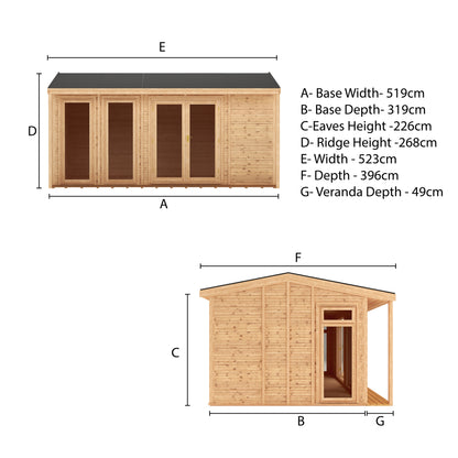 Mercia Sherwood Thoresby 5m x 3m Insulated Garden Room