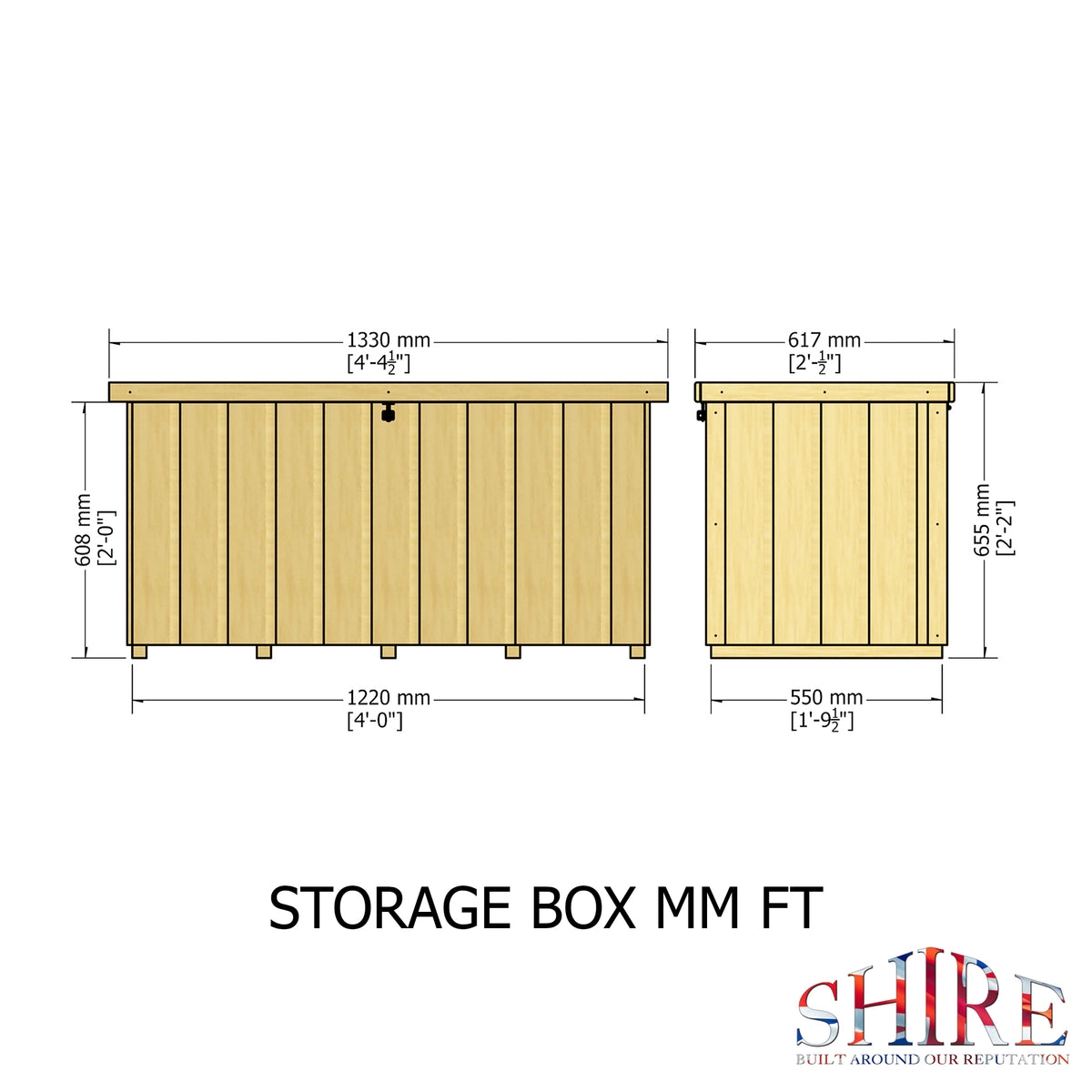 Shire Storage Box Tongue & Groove 4x2