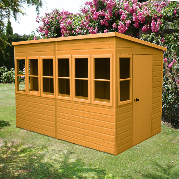 Shire Sun Pent 10x6 Single Door Loglap Style A
