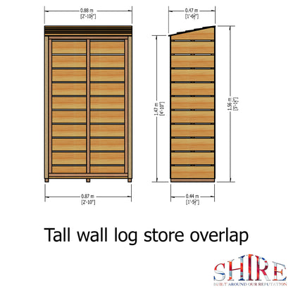 Shire Tall Wall Log Store Sawn Pressure treated