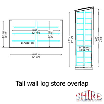 Shire Tall Wall Log Store Sawn Pressure treated