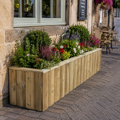 Churnet Valley Log Lap Wooden Planter Trough (180Cm) Pressure Treated