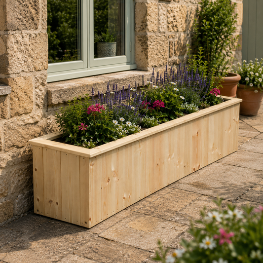 Churnet Valley Untreated Wooden Planter Trough (150Cm) Pressure Treated