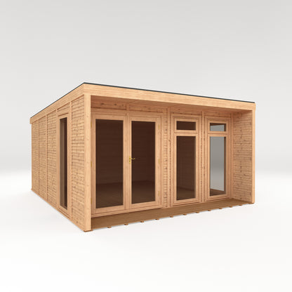 Mercia Sherwood Cresswell 4m x 4m Insulated Garden Room - (UPVC Windows & Doors) - Oak