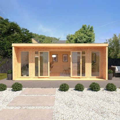 Mercia Sherwood Cresswell 6m x 3m Insulated Garden Room - (UPVC Windows & Doors) - Grey