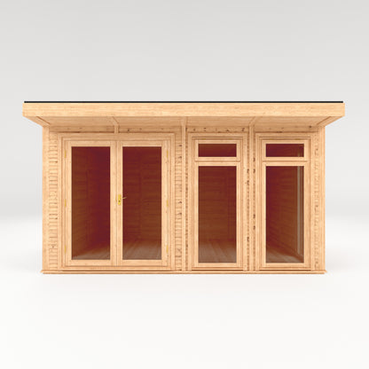 Mercia Sherwood Edwinstowe 4mx3m Insulated Garden Room- (UPVC Windows & Doors) - White