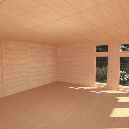 Mercia Sherwood Edwinstowe 5m x 4m Insulated Garden Room - (UPVC Windows & Doors) - Grey