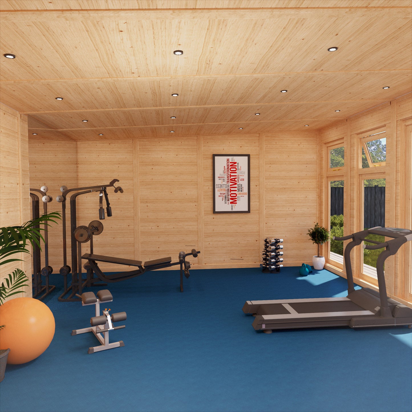 Mercia Sherwood Edwinstowe 6m x 4m Insulated Garden Room - (UPVC Windows & Doors) - Grey