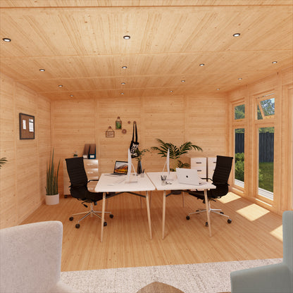 Mercia Sherwood Edwinstowe 6m x 4m Insulated Garden Room - (UPVC Windows & Doors) - Grey