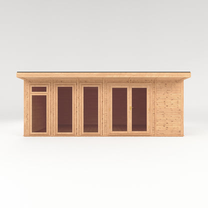 Mercia Sherwood Edwinstowe 6m x 4m Insulated Garden Room - (UPVC Windows & Doors) - Oak