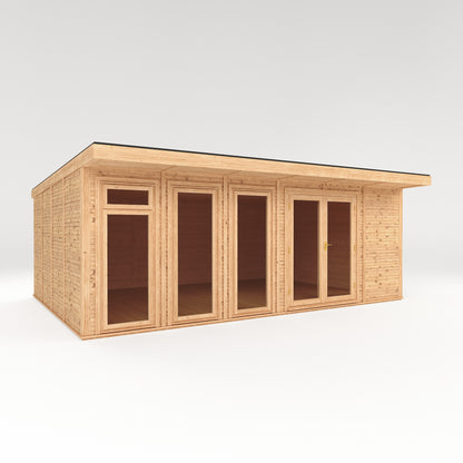 Mercia Sherwood Edwinstowe 6m x 4m Insulated Garden Room - (UPVC Windows & Doors) - Oak