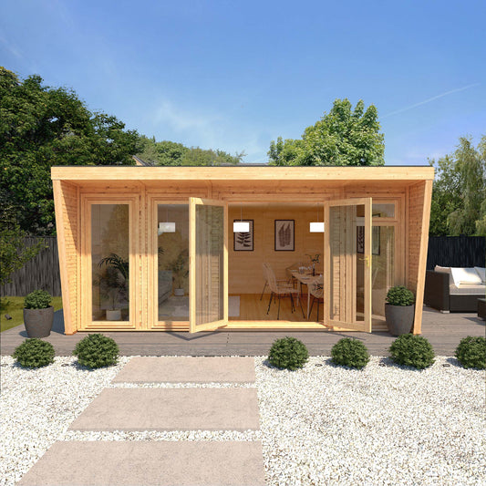 Mercia Sherwood Harlow 5mx4m Insulated Garden Room - (UPVC Windows & Doors) - White