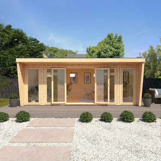 Mercia Sherwood Harlow 6mx3m Insulated Garden Room - (UPVC Windows & Doors) - Grey