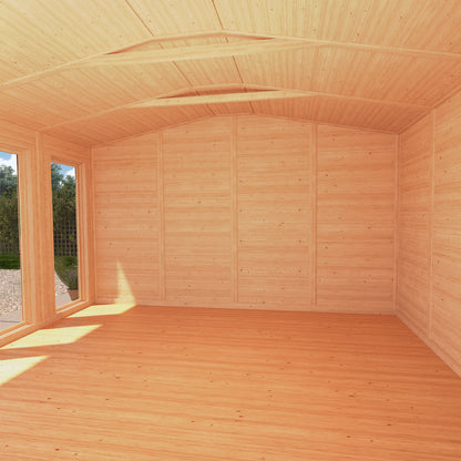 Mercia Sherwood Rufford 4m x 4m Insulated Garden Room - (UPVC Windows & Doors) - Oak