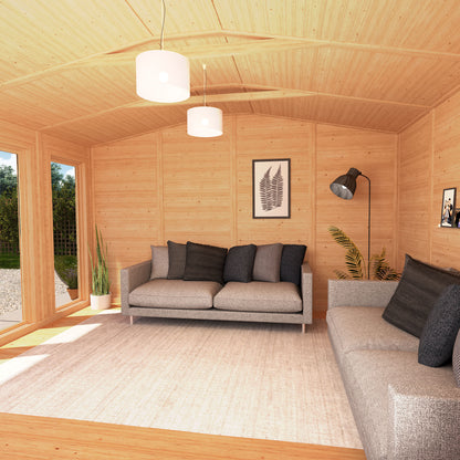 Mercia Sherwood Rufford 4m x 4m Insulated Garden Room - (UPVC Windows & Doors) - White