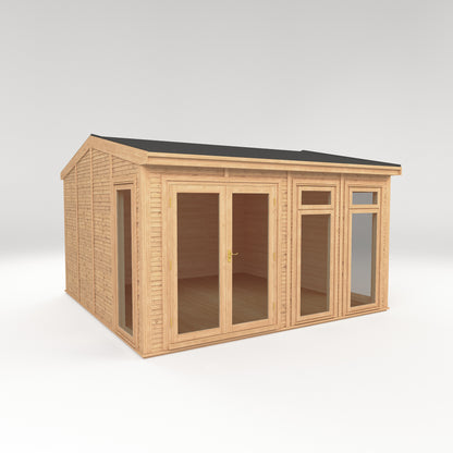 Mercia Sherwood Rufford 4mx4m Insulated Garden Room - (UPVC Windows & Doors) - Grey